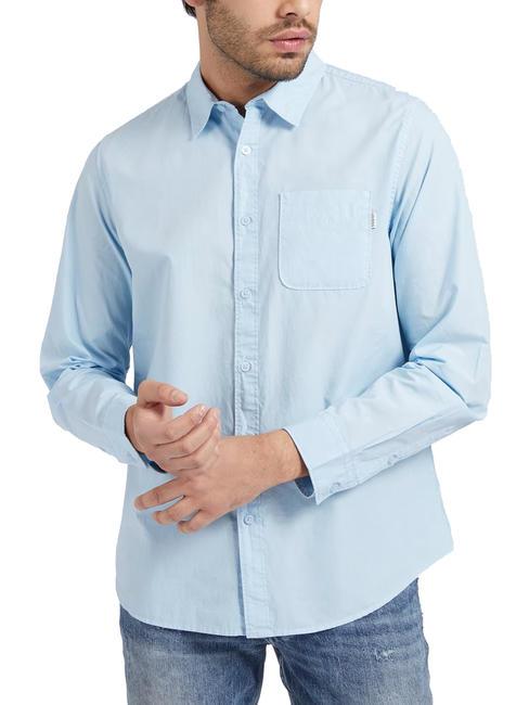 GUESS SUNSET sunset camicia manica lunga Stretch cotton shirt niebieski w drogach oddechowych - Koszule męskie