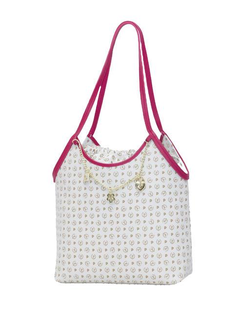 POLLINI HERITAGE Torba na zakupy kość słoniowa/lak - Torby damskie
