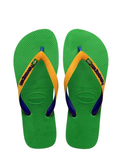 HAVAIANAS BRASIL MIX Klapki zielony liść/niebieski morski - Buty uniseks