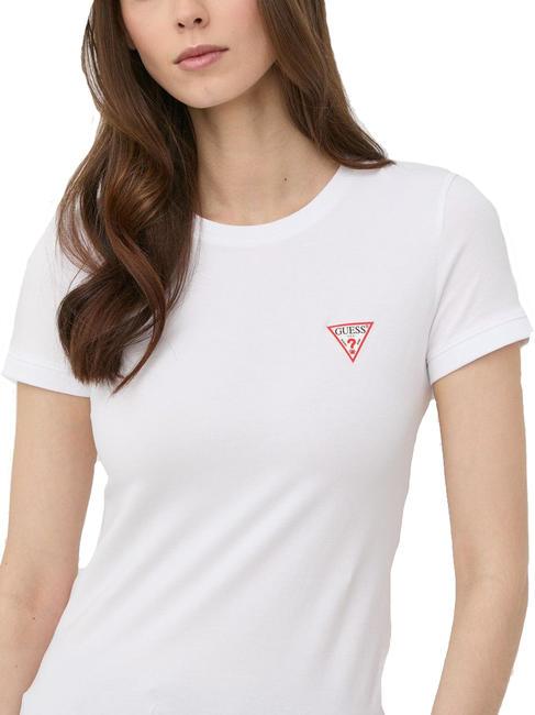 GUESS MINI TRIANGLE Koszulka typu slim-fit czysto biały - Koszulki i topy damskie