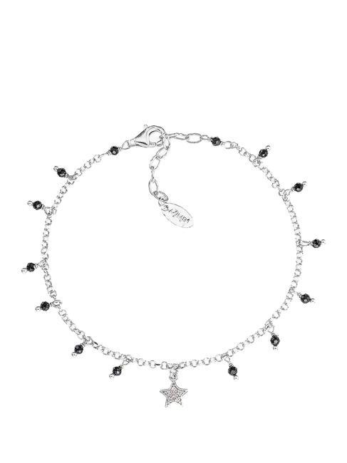 AMEN CANDY CHARM Bransoletka z czarnego kryształu i cyrkonii rod - Bransoletki damskie