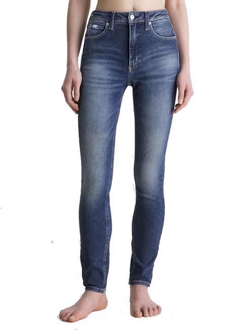 CALVIN KLEIN CK JEANS HIGH RISE Obcisłe dżinsy ciemny denim - Jeansy damskie
