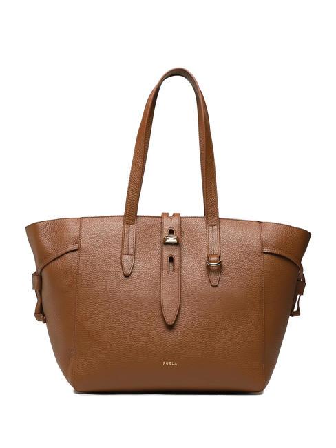 FURLA NET Średnia torba na zakupy koniak - Torby damskie
