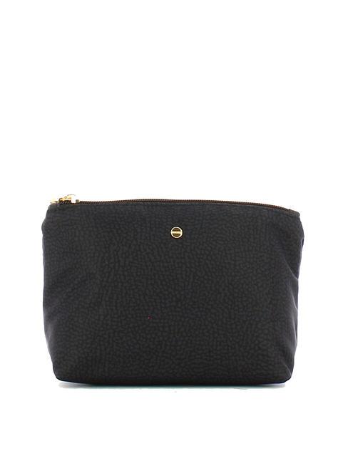BORBONESE CLASSICA POUCH MEDIUM Niezbędne z zamkiem błyskawicznym ciemny czarny - Saszetki i artykuły pierwszej potrzeby