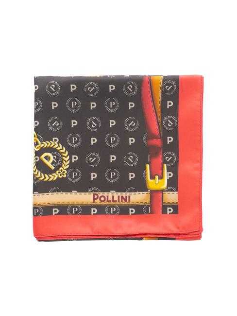 POLLINI TWILL Szalik z nadrukiem czarny i czerwony - Szaliki