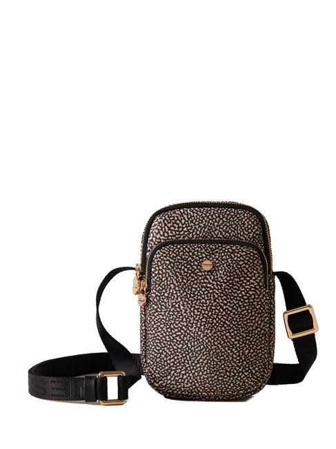 BORBONESE CLASSICA Mikro torba na smartfony OP/NATURALNY/CZARNY - Torby damskie