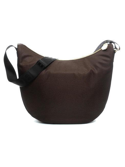 BORBONESE LUNA BAG MEDIUM Torba na ramię ciemnobrązowy/czarny - Torby damskie