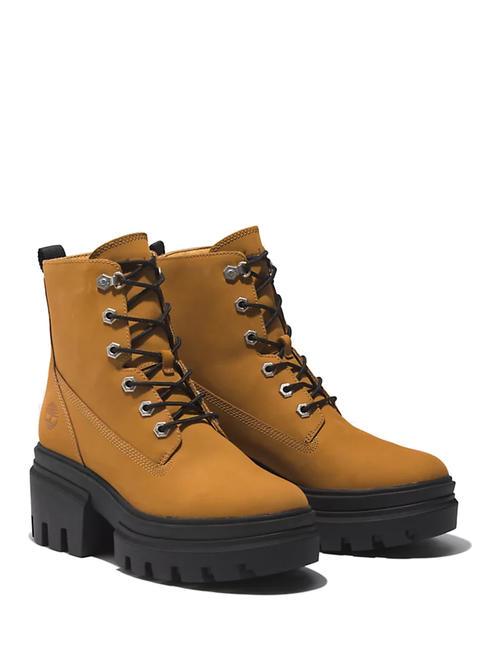 TIMBERLAND EVERLEIGH 6 INCH Wysokie botki ze skóry nubukowej pszenica - Buty damskie