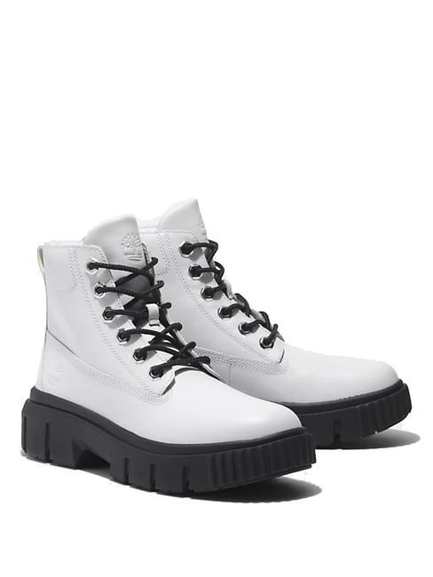 TIMBERLAND GREYFIELD Skórzane botki za kostkę biały - Buty damskie
