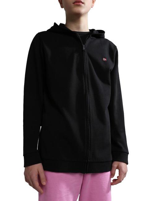 NAPAPIJRI K BALIS Bluza z kapturem i flagą zapinana na zamek czarny 041 - Bluzy dziecięce