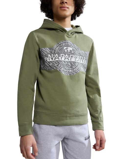 NAPAPIJRI KIDS B-PINZON Bluza z kapturem bawełniana zielony porost - Bluzy dziecięce