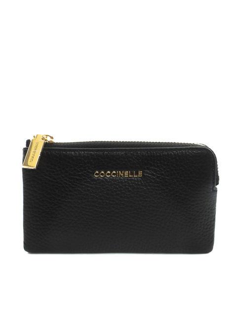 COCCINELLE METALLIC SOFT Saszetka na monety Czarny - Portfele damskie