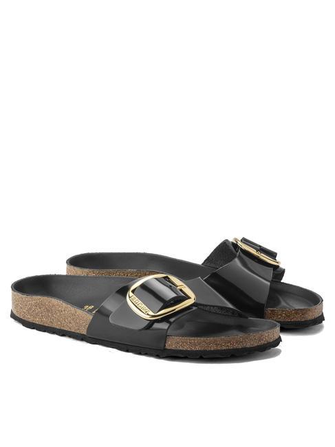 BIRKENSTOCK MADRID BIG BUCKLE Sandały ze skóry lakierowanej świecić na czarno - Buty damskie