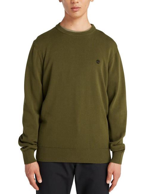 TIMBERLAND WILLIAMS RIVER Sweter z okrągłym dekoltem ciemnooliwkowy - Bluzy męskie