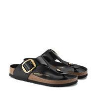 BIRKENSTOCK GIZEH BIG BUCKLE Klapki ze sk&oacute;ry lakierowanej - Buty damskie