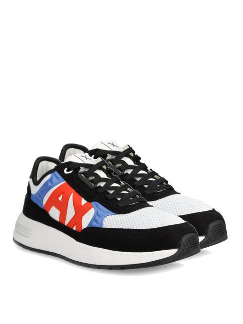 ARMANI EXCHANGE DUSSELDORF Trampki męskie czarny+op.biały+płomień - Buty męskie