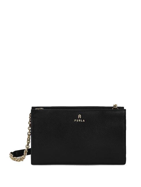 FURLA CAMELIA Mała skórzana torba na ramię Czarny - Torby damskie