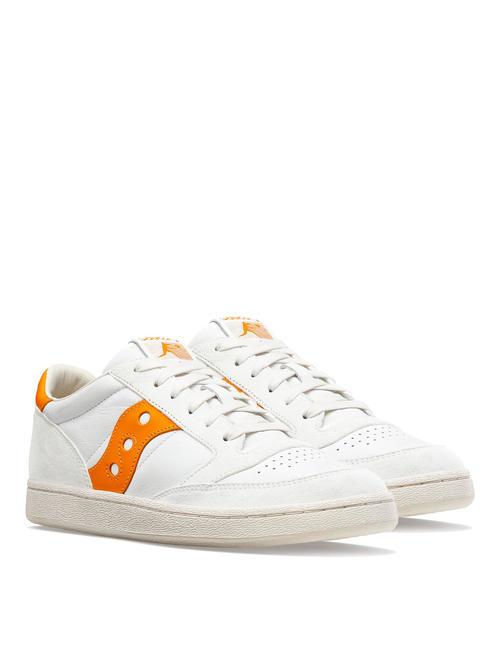 SAUCONY JAZZ COURT Skórzane trampki biały/pomarańczowy - Buty męskie