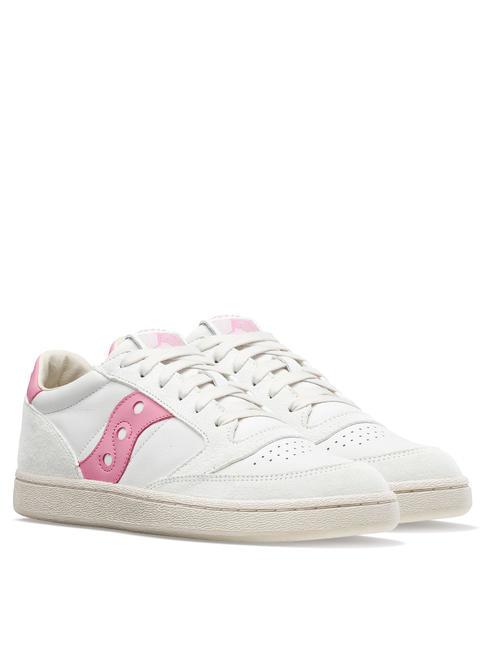 SAUCONY JAZZ COURT Skórzane trampki biały/różowy - Buty męskie