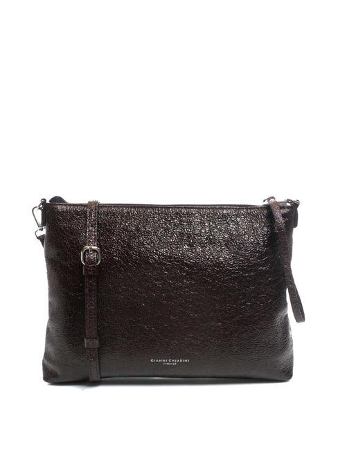 GIANNI CHIARINI SHINY Torebka kopertówka skórzana bordeaux - Torby damskie