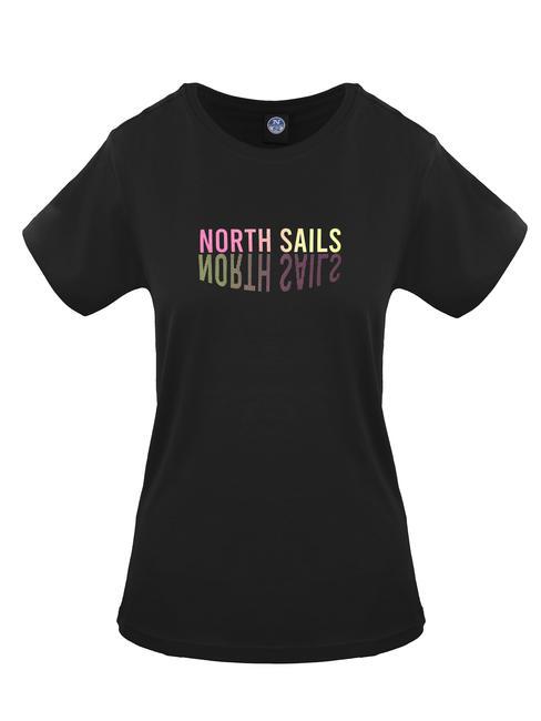 NORTH SAILS LOGO MIRROR Koszulka bawełniana czarny - Koszulki i topy damskie