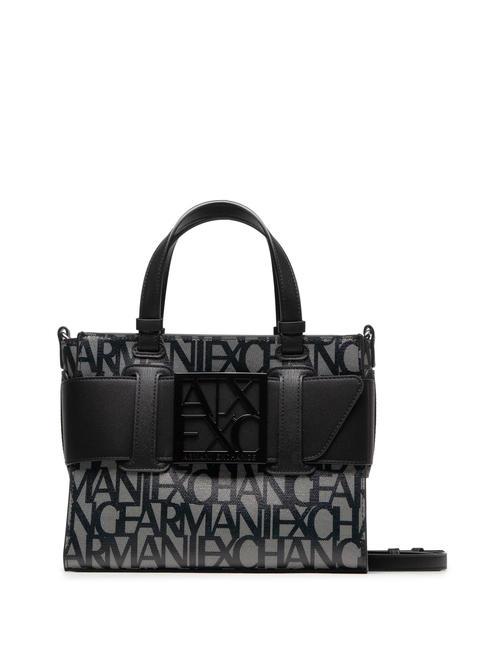 ARMANI EXCHANGE LOGO ALL OVER Mała torba z paskiem na ramię beżowy/czarny - Torby damskie