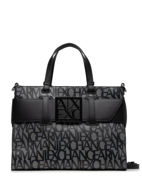 ARMANI EXCHANGE LOGO ALL OVER Torebka z paskiem na ramię beżowy/czarny - Torby damskie