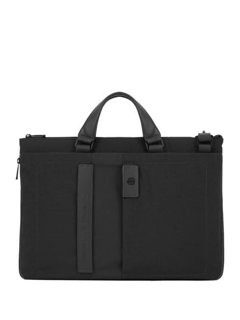 PIQUADRO PULSE Smukła torba na laptopa 15,6", rozszerzalna Czarny - Teczki robocze