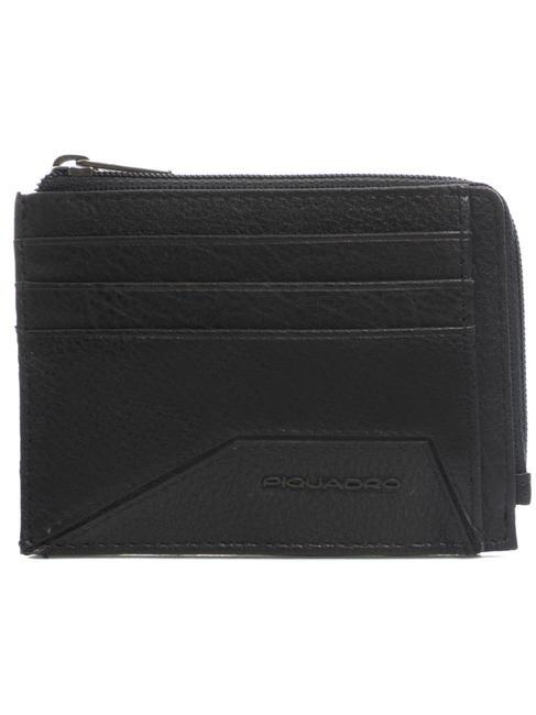 PIQUADRO W118 Etui na karty RFID z zamkiem błyskawicznym Czarny - Portfele męskie