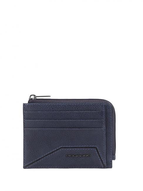 PIQUADRO W118 Etui na karty RFID z zamkiem błyskawicznym niebieski - Portfele męskie