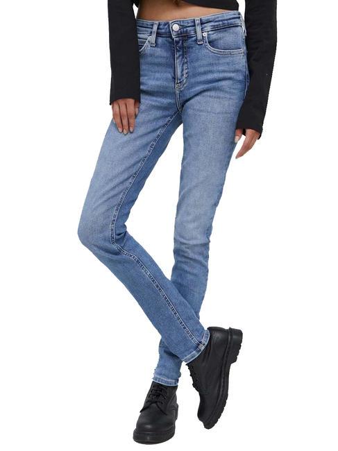 CALVIN KLEIN CKJ MID RISE SKINNY Jeansy slim fit jasny denim - Jeansy damskie