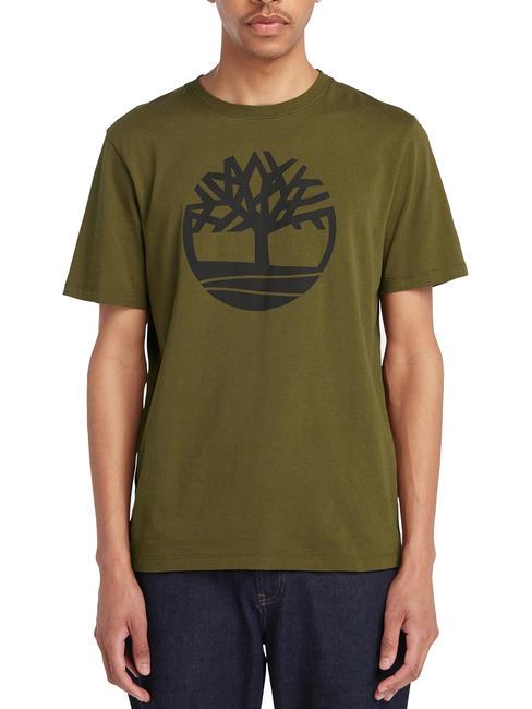 TIMBERLAND KBEC RIVER Koszulka z krótkim rękawem ciemnooliwkowy - Koszulki męskie