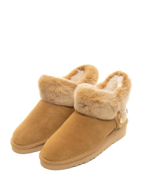 ALVIERO MARTINI PRIMA CLASSE GEO CLASSIC Skórzane botki z futerkiem NATURALNY - Buty damskie