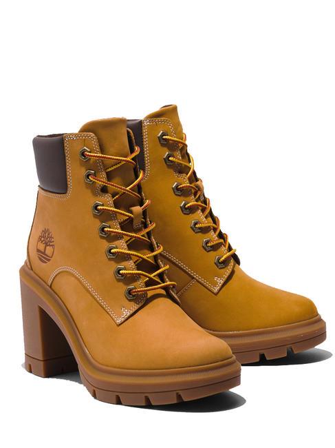 TIMBERLAND ALLINGTON Botki sznurowane z obcasem z nubuku pszenica - Buty damskie