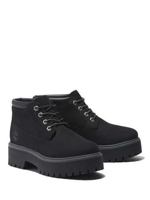 TIMBERLAND HERITAGE PLATFORM Buty do kostki z nubuku CZARNY ODRZUT - Buty damskie