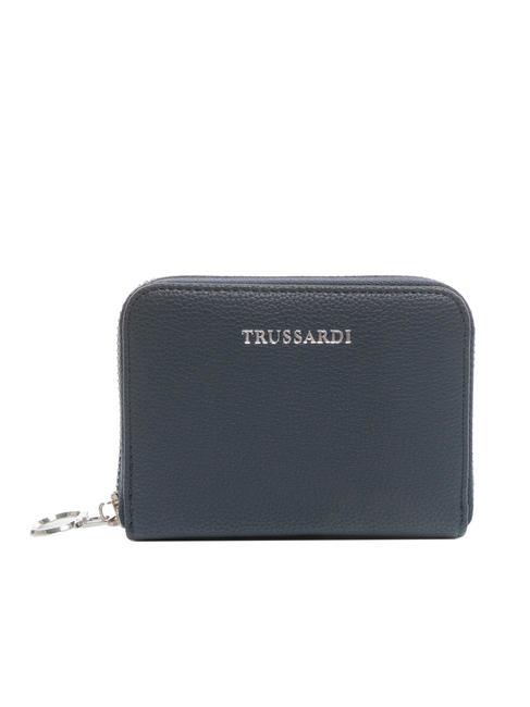 TRUSSARDI NEW IRIS Mały portfel zapinany na zamek niebieski - Portfele damskie