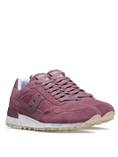 SAUCONY SHADOW 5000 Skórzane trampki winogrono - Buty uniseks