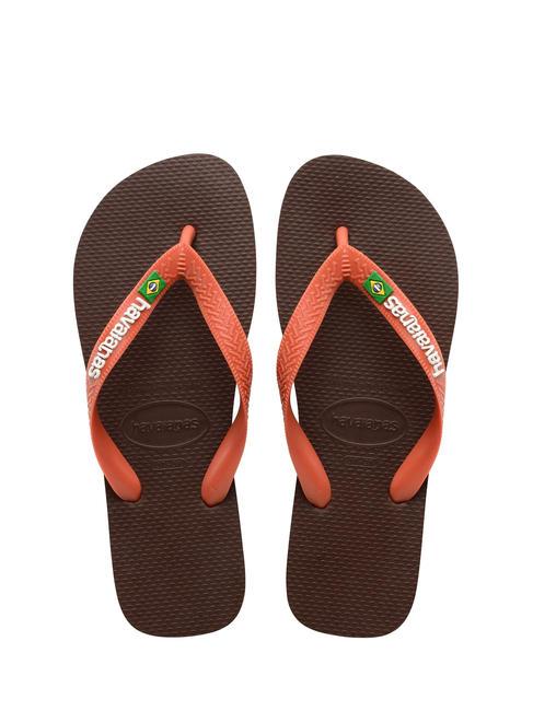 HAVAIANAS BRASIL LOGO Klapki  ciemnobrązowy/ceramiczny - Buty uniseks