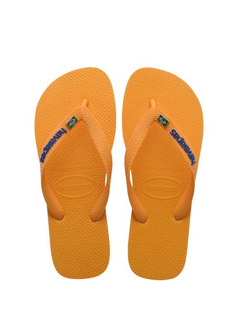 HAVAIANAS BRASIL LAYERS Klapki pomarańczowy cytrus - Buty uniseks