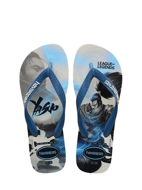 HAVAIANAS TOP LEAGUE OF LEGENDS Klapki gumowe biały / niebieski wygodny - Buty uniseks