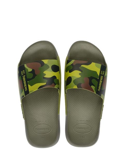 HAVAIANAS SLIDE PRINT Kapcie gumowe zielony - Buty uniseks
