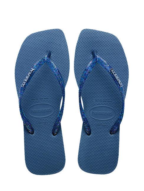 HAVAIANAS SQUARE LOGO Klapki wygodny niebieski - Buty damskie