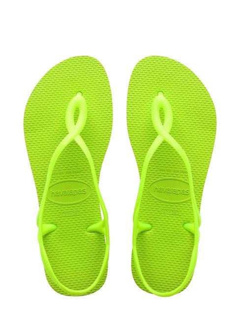 HAVAIANAS LUNA klasyczne klapki cytrynowo-zielony - Buty damskie