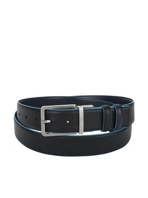 PIQUADRO BLUE SQUARE Pasek odwracalny czarno-niebieski - Paski