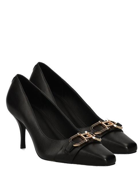 GUESS SILOW Skórzany dekolt czarny1 - Buty damskie