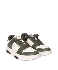 TOMMY HILFIGER TOMMY JEANS Leather Cupsole Sk&oacute;rzane trampki cynowo-zielony/ecru - Buty męskie - 1