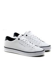 TOMMY HILFIGER HIGH VULCANIC CORE Trampki ze sk&oacute;ry pochodzącej z recyklingu biały - Buty męskie - 1