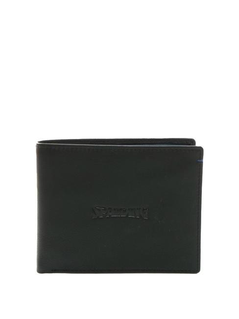 SPALDING COLOR WALLET Portfel skórzany czarny/granatowy - Portfele męskie