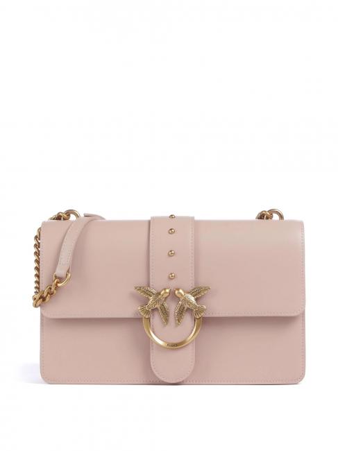 PINKO CLASSIC LOVE BAG Jedna prosta torba proszek-antyczne złoto - Torby damskie