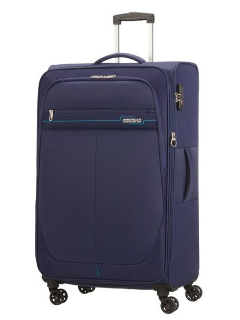 AMERICAN TOURISTER DEEP DIVE Duży, rozszerzalny wózek granatowy/niebieski - Wózki półsztywne